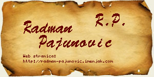 Radman Pajunović vizit kartica